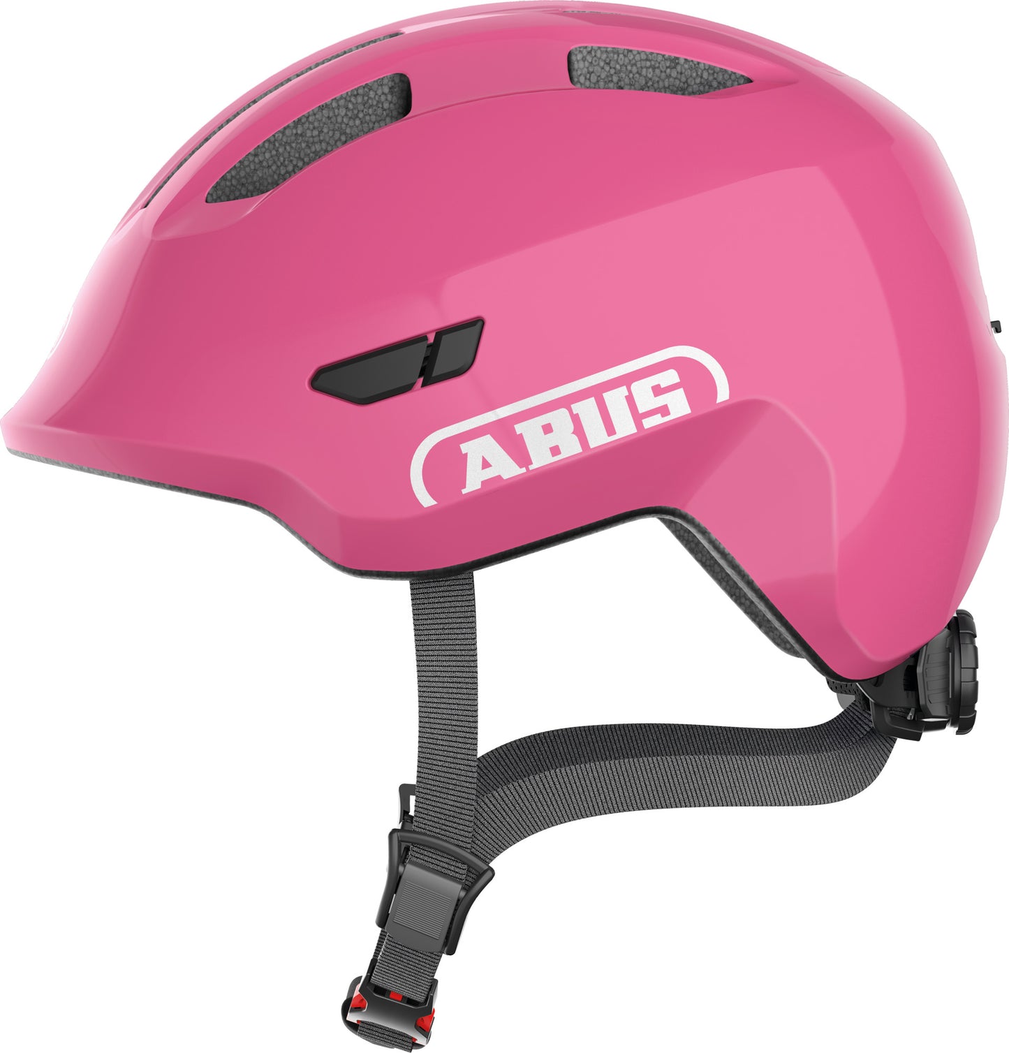 ABUS Smiley 3.0 Kids Leisure Helmet in Shiny Pink - Medium (50-55cm)