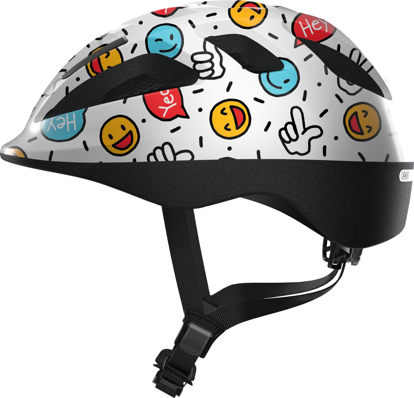 ABUS Smooty 2.0 Kids Leisure Helmet in White Smiley - Medium (50-55cm)