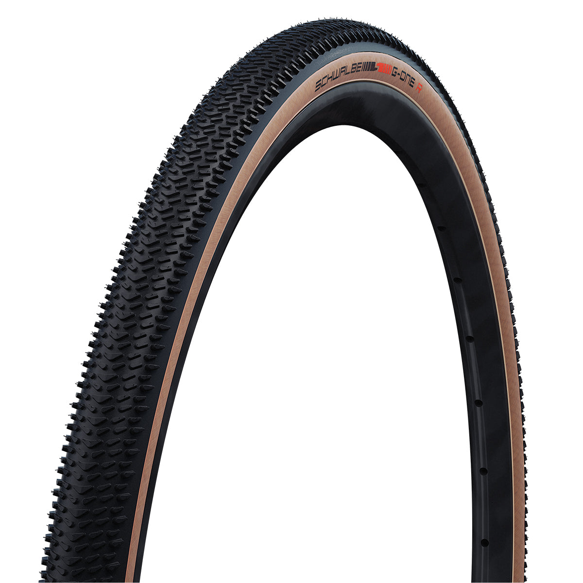 Schwalbe G-One R Pro TLR Race Evo V-Guard Gravel Tyre in Black/Trans (Folding) - 27.5 x 1.70"