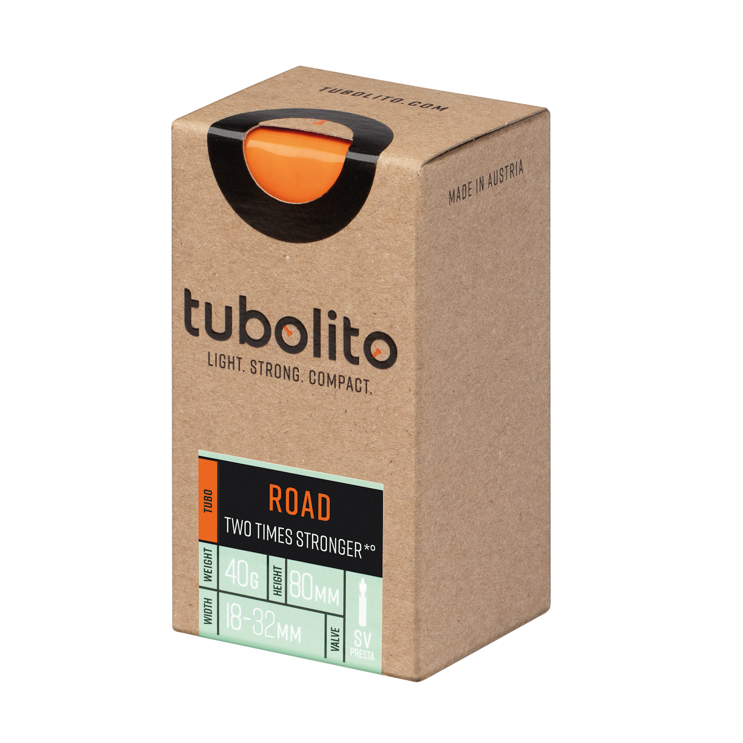 Tubolito Tubo 700C Road 80mm Presta Valve in Orange (700 x 18-32mm)