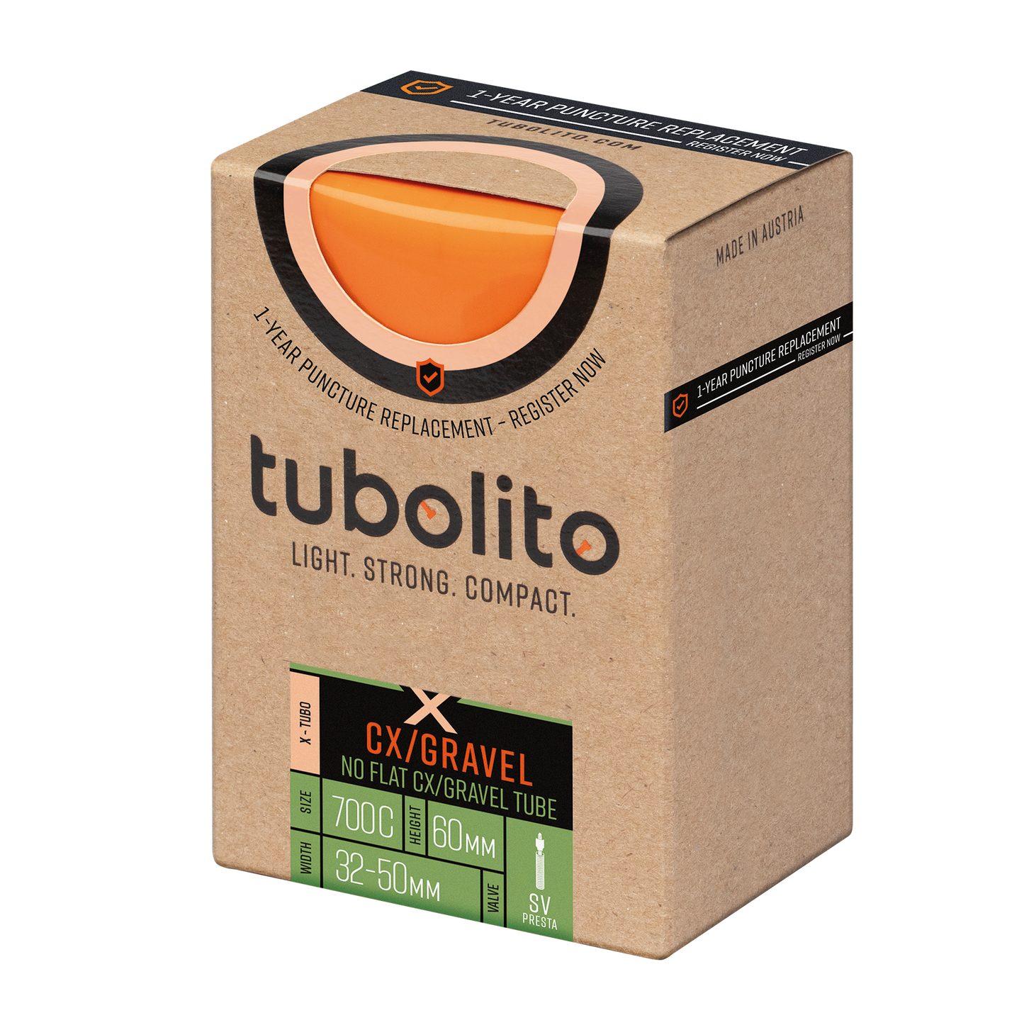Tubolito X-Tubo CX/Gravel 60mm Presta Valve in Orange (700 x 32-50mm)