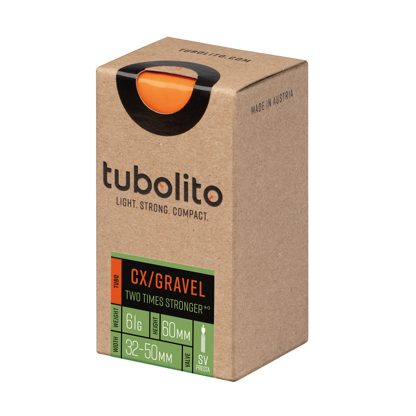 Tubolito Tubo CX/Gravel 60mm Presta Valve in Orange (700C/29"/27.5" 32-50mm)