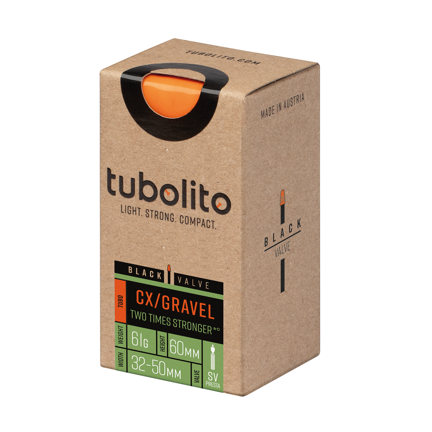 Tubolito Tubo CX/Gravel 60mm Presta Valve in Black (700C/29"/27.5" 32-50mm)