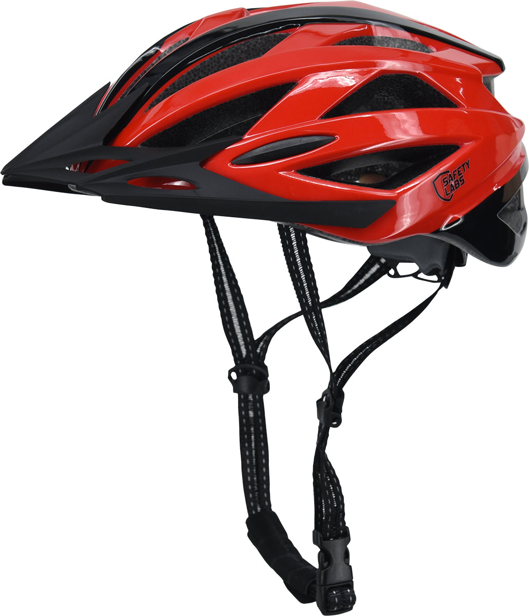 Safety Labs Juno Leisure Helmet (with LED) in Red/Black - Large (58-61cm)