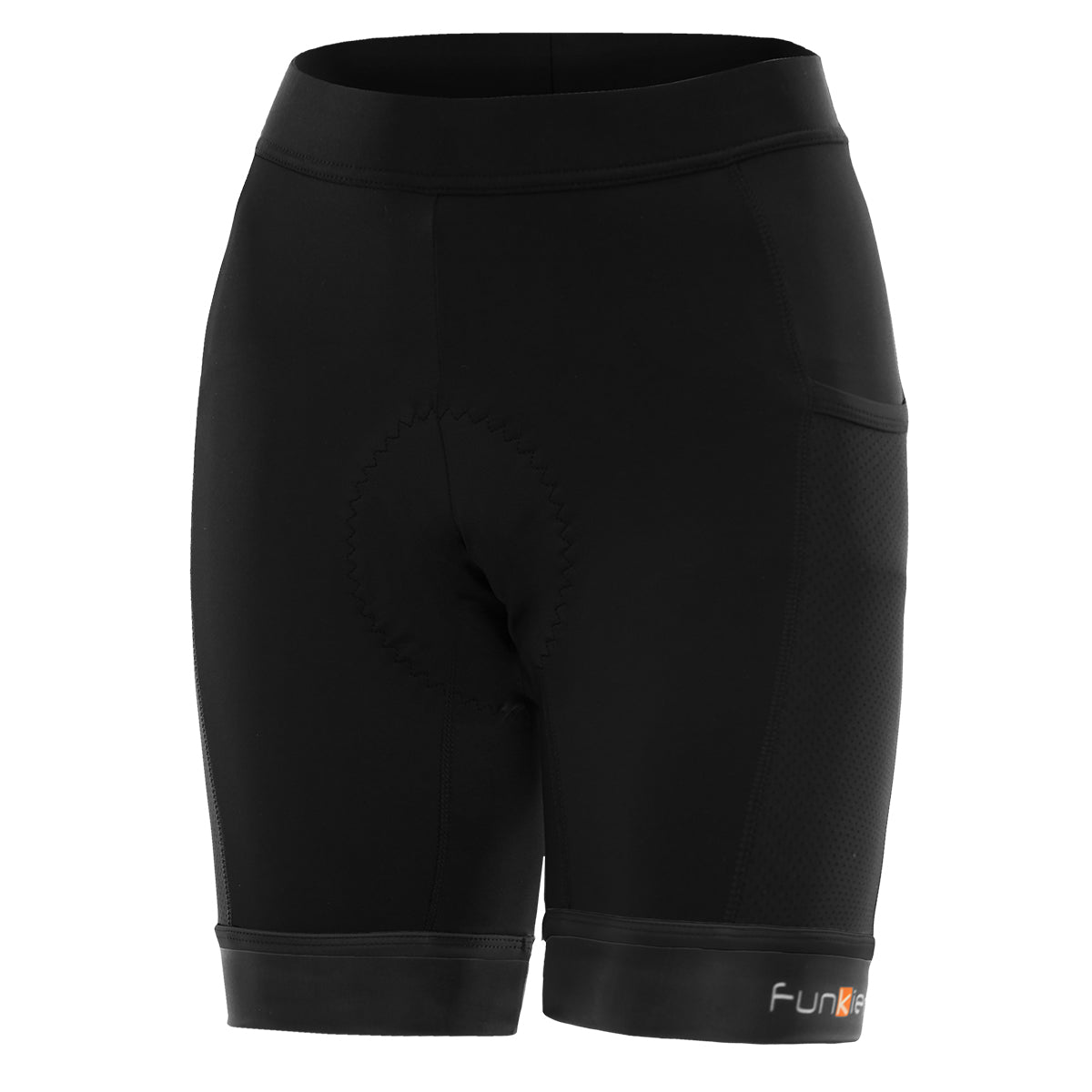 Funkier Abara Ladies 11 Panel Shorts (C13 Pad) in Black - Large