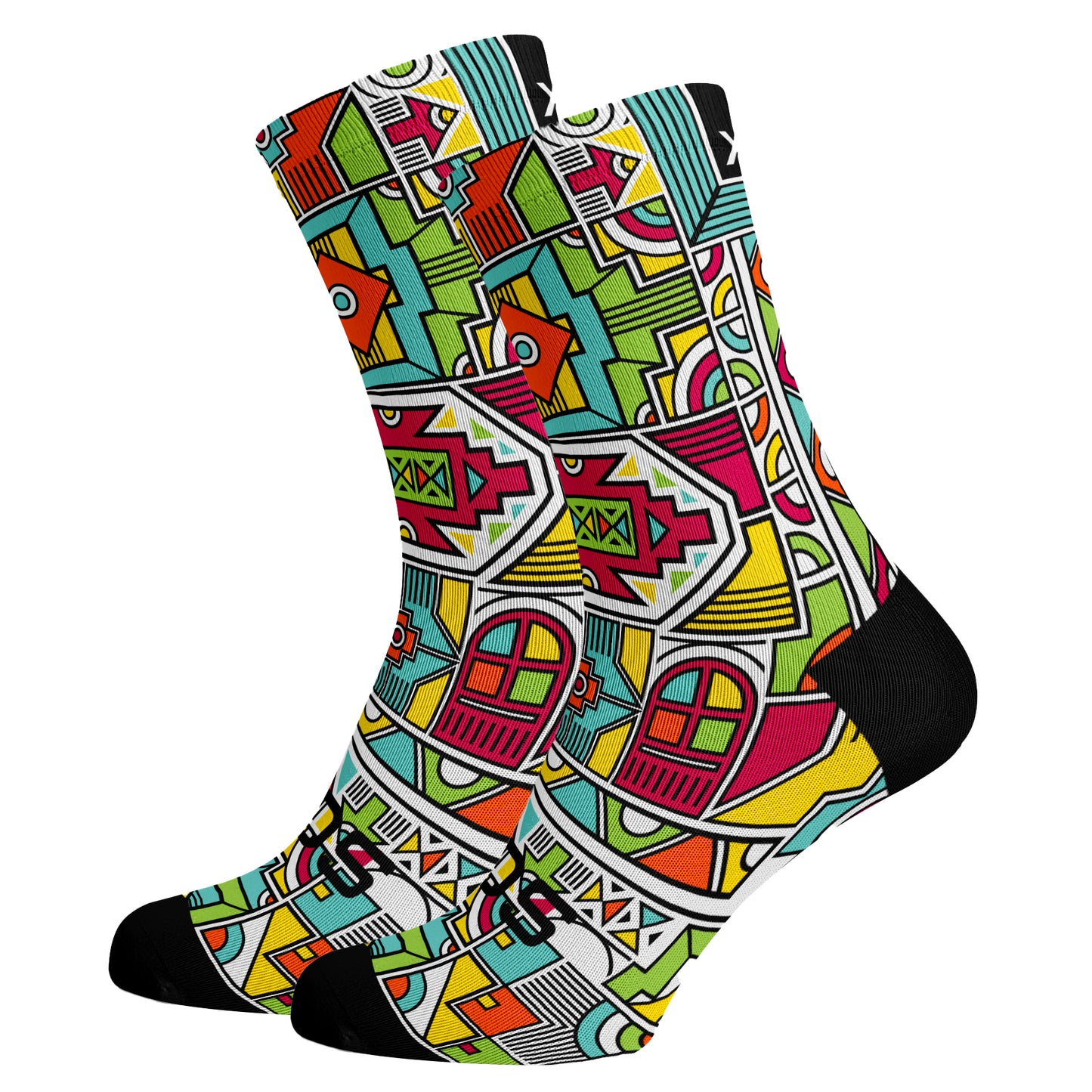 Sox Footwear Ndebele 2.0 South African Heritage Premium Crew Socks - Large (UK 8-12)