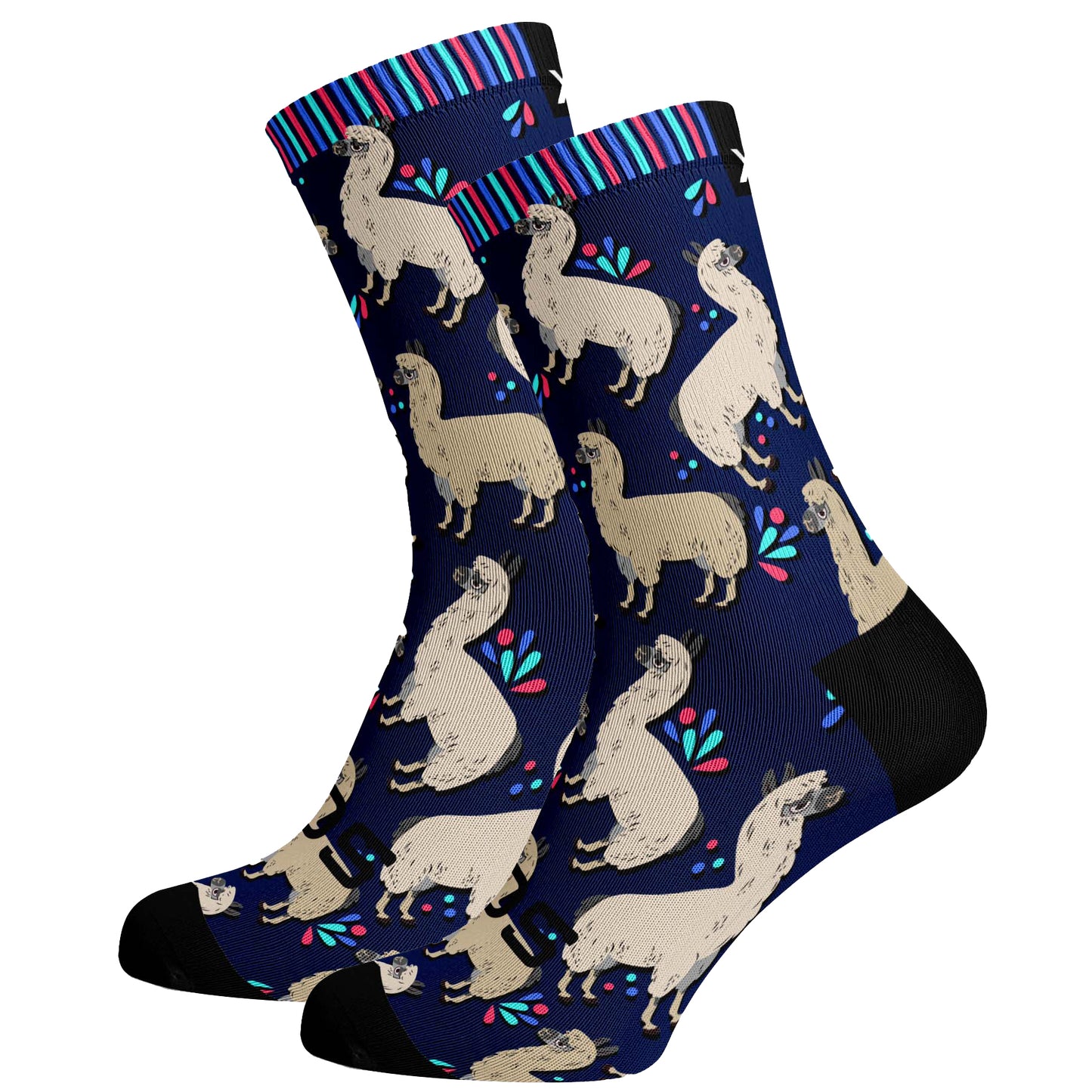 Sox Footwear Alpacas Animals Premium Crew Socks - Large (UK 8-12)