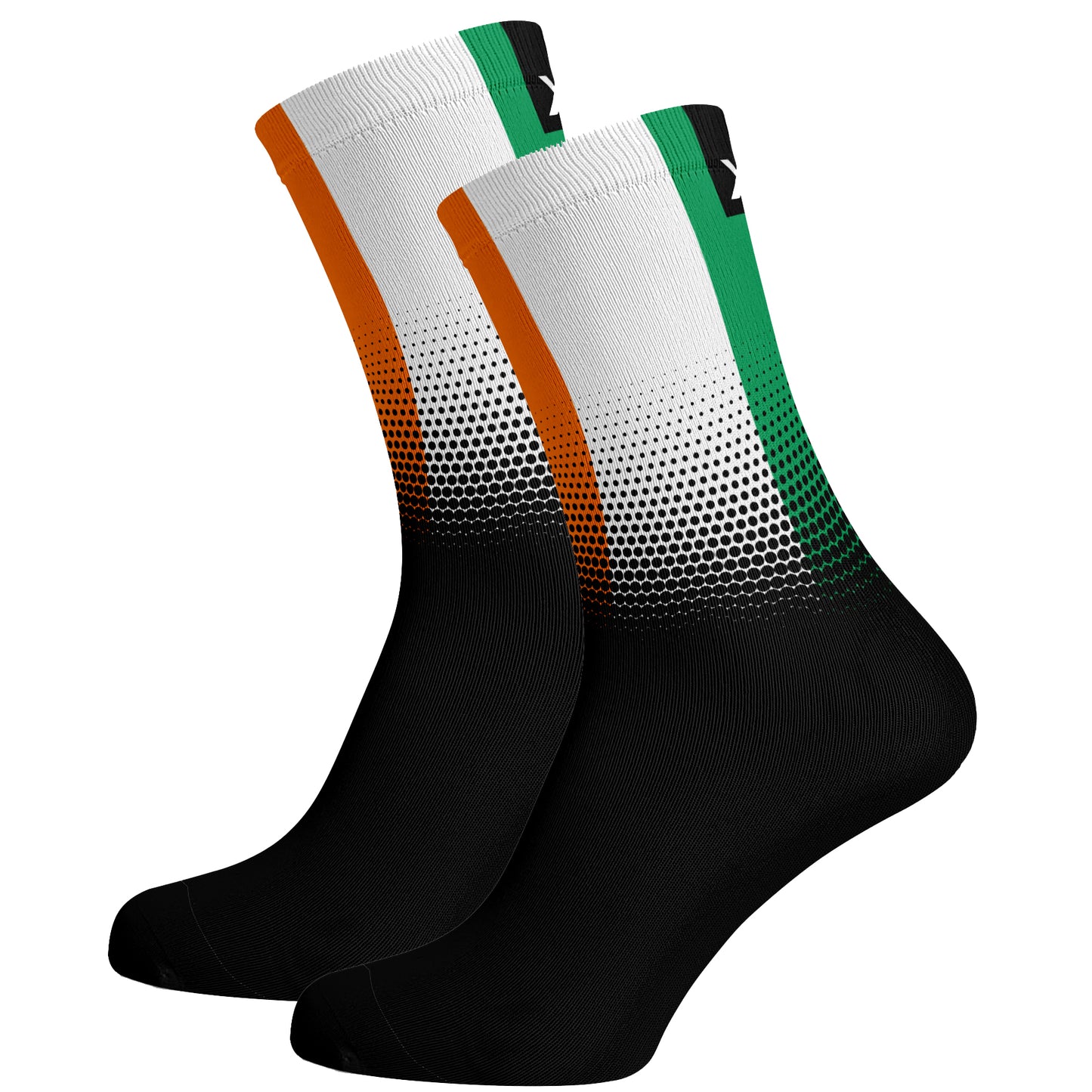 Sox Footwear Ireland Flag Black Premium Crew Socks - Large (UK 8-12)