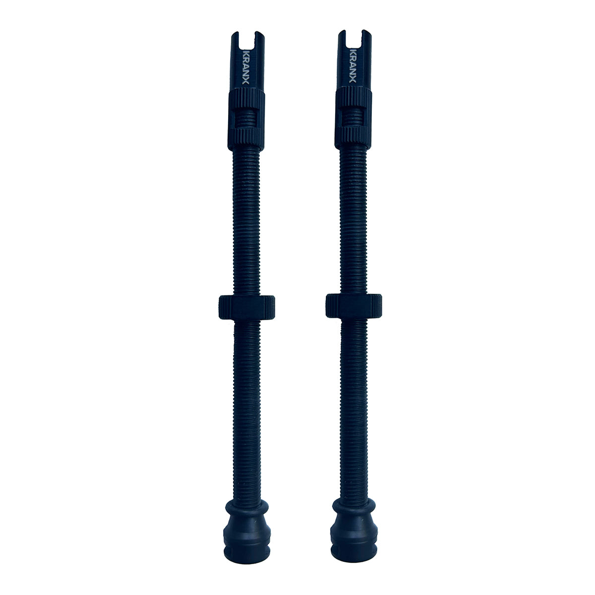 KranX Fast Flow Alloy Tubeless Valves in Black (Pair) 80mm