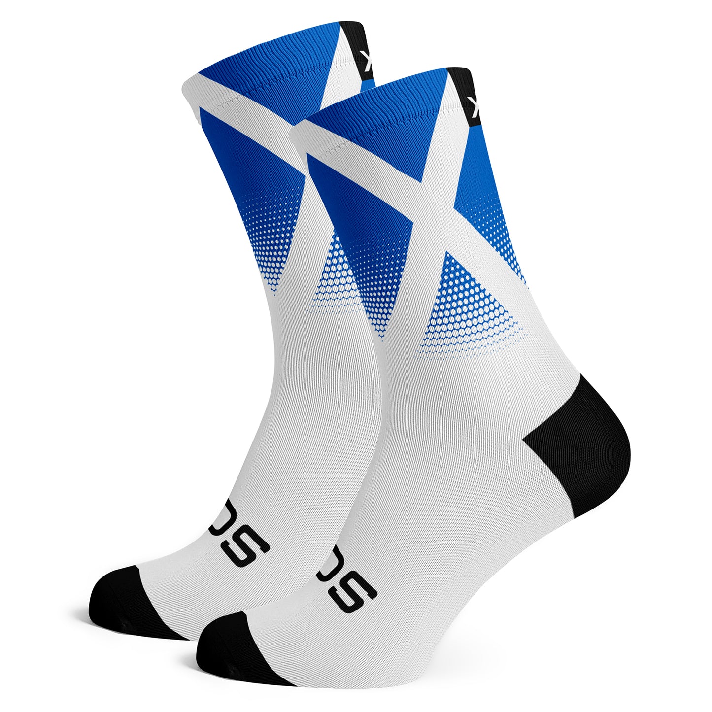 Sox Footwear Scotland Flag White Premium Crew Socks - Large (UK 8-12)