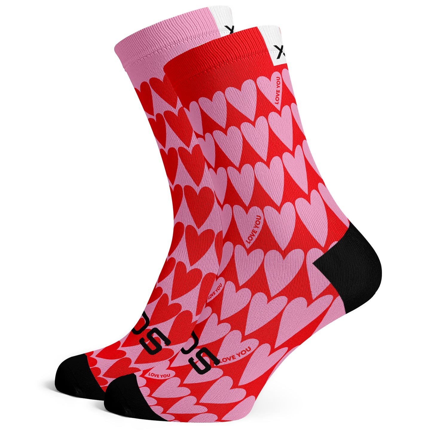 Sox Footwear Hearts Bright & Fun Premium Crew Socks - Large (UK 8-12)