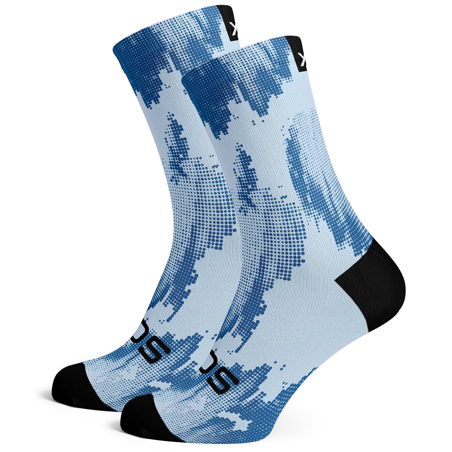 Sox Footwear Blue Gravel Minimalist Premium Crew Socks - Large (UK 8-12)