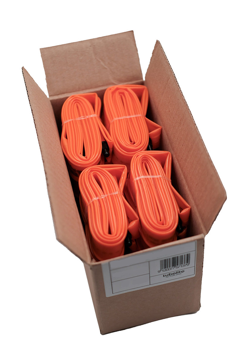 Tubolito Tubo 700C Road 80mm Presta Valve in Orange (700 x 18-32mm) Bulk Pack of 18