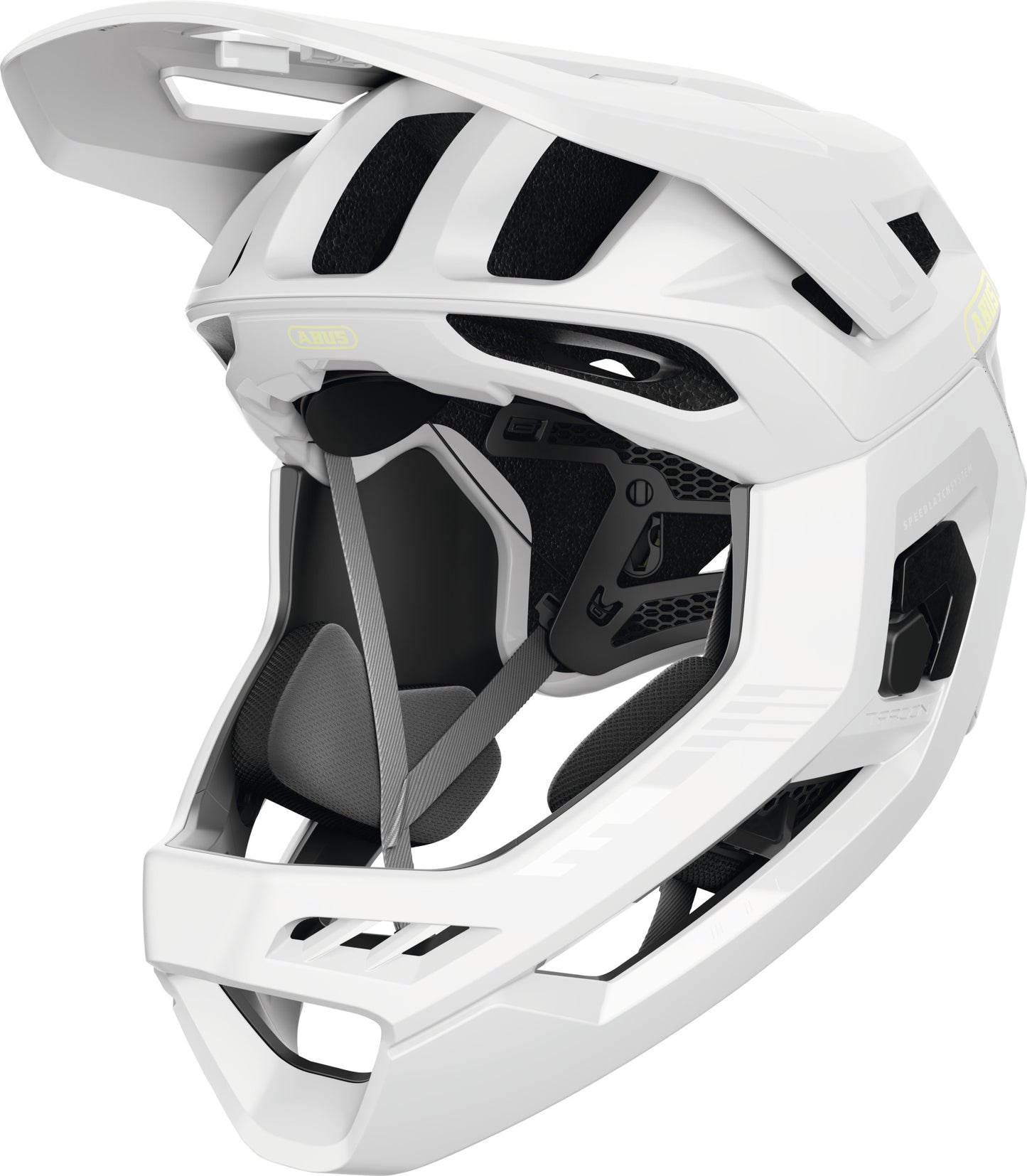 ABUS Targon Full-Face MTB Helmet Removable Chin Guard in Lemon White - Large (57-61cm)
