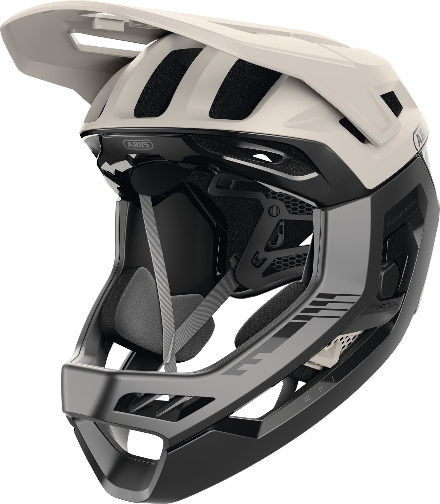 ABUS Targon MIPS Full-Face MTB Helmet Removable Chin Guard in Sand Beige - Large (57-61cm)
